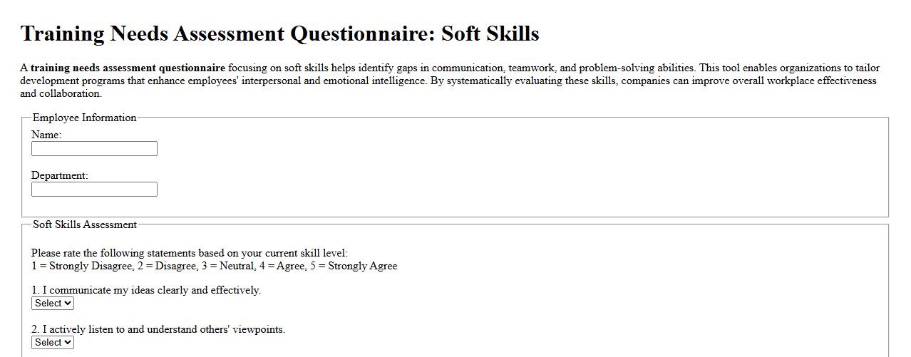 training needs assessment questionnaire focusing on soft skills image preview