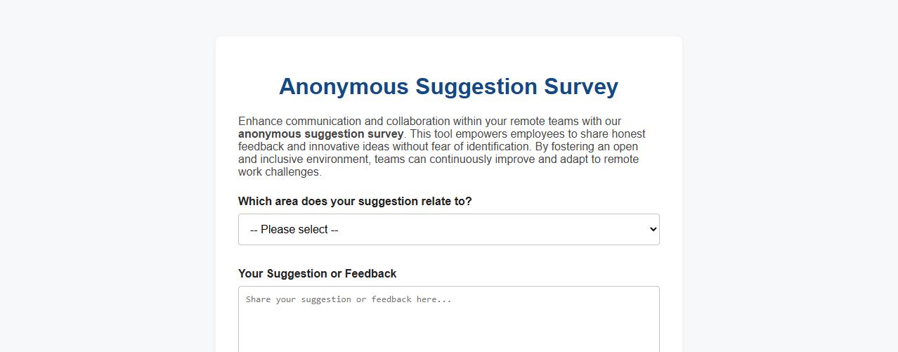 anonymous suggestion survey for remote teams image preview