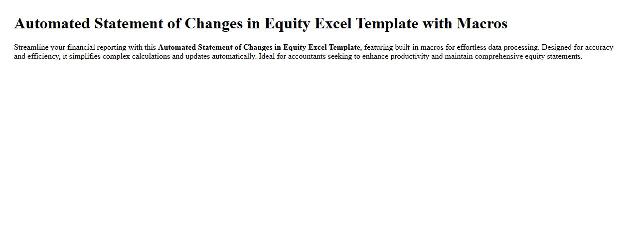 Automated Statement of Changes in Equity Excel Template with Macros image preview