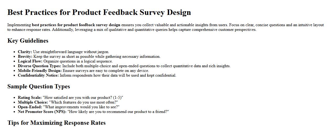 Best practices for product feedback survey design image preview