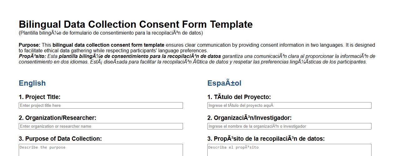 bilingual data collection consent form template image preview