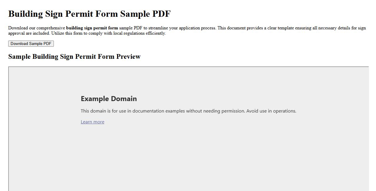 building sign permit form sample pdf image preview