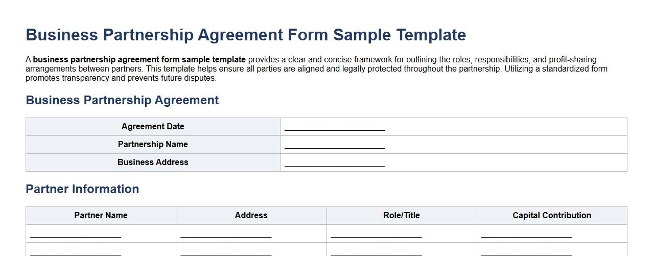 business partnership agreement form sample template image preview