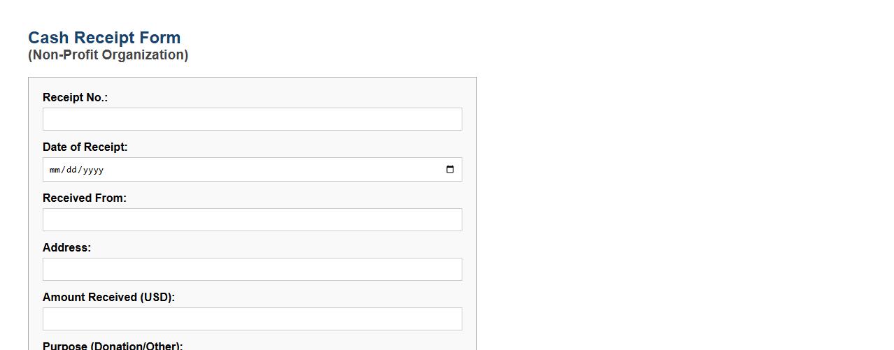 cash receipt form sample for non profit organization image preview