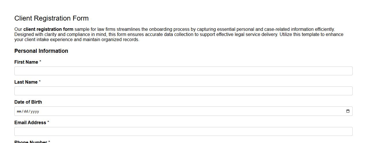 client registration form sample for law firm image preview