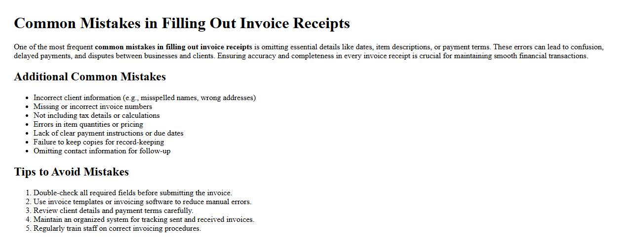common mistakes in filling out invoice receipts image preview