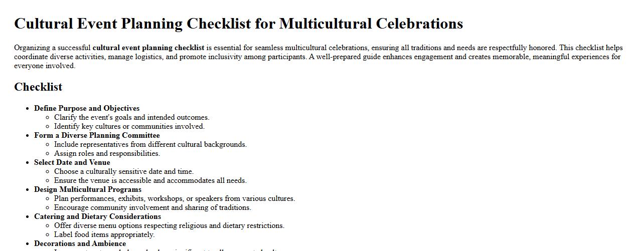 Cultural event planning checklist for multicultural celebrations image preview