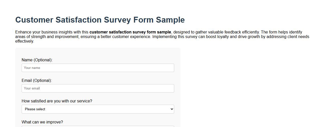 customer satisfaction survey form sample image preview