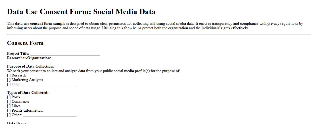 data use consent form sample for social media data image preview