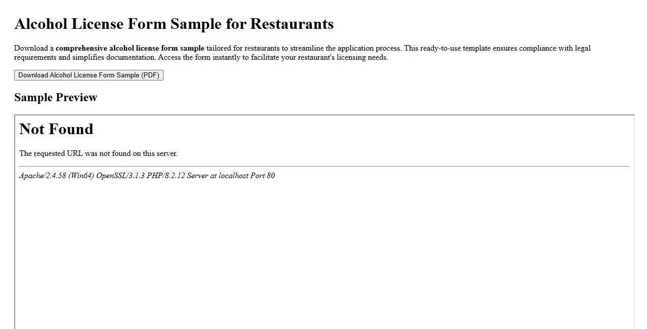 downloadable alcohol license form sample for restaurants image preview