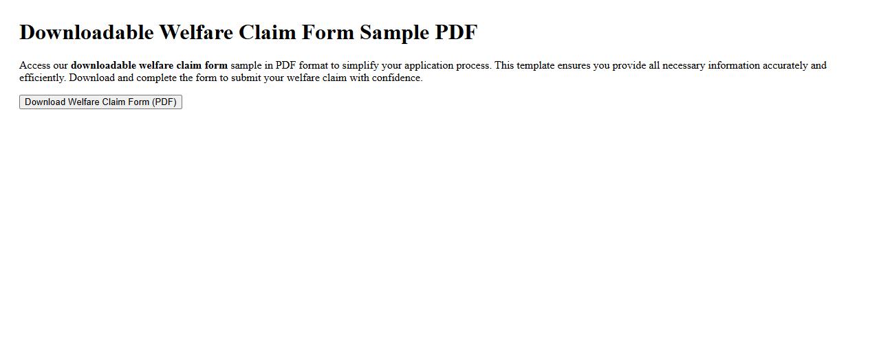 downloadable welfare claim form sample pdf image preview