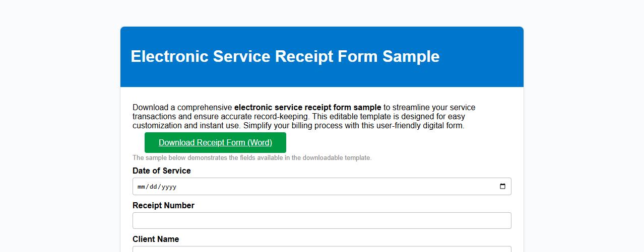 electronic service receipt form sample download image preview
