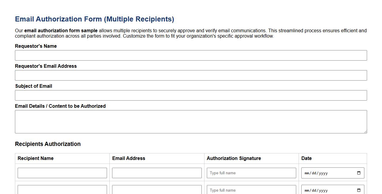 email authorization form sample with multiple recipients image preview