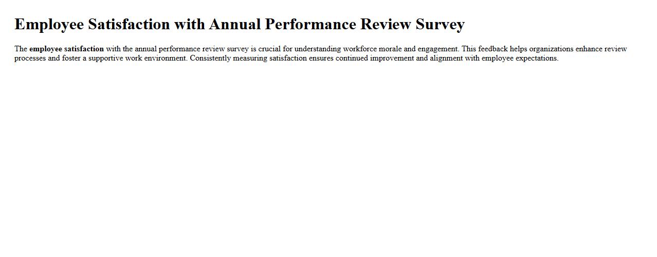 Employee satisfaction with annual performance review survey image preview