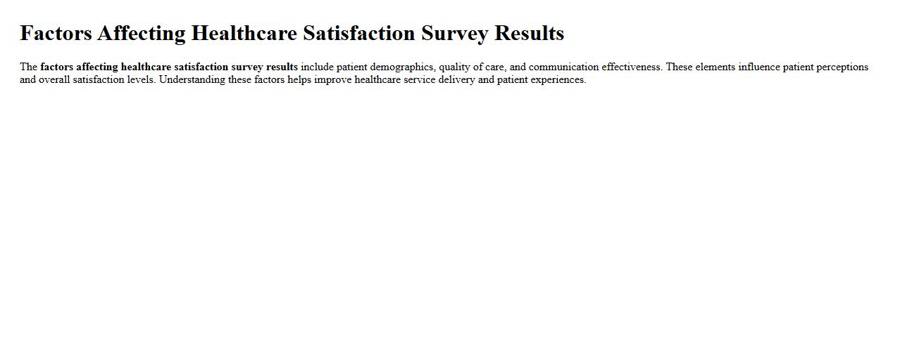 Factors affecting healthcare satisfaction survey results image preview