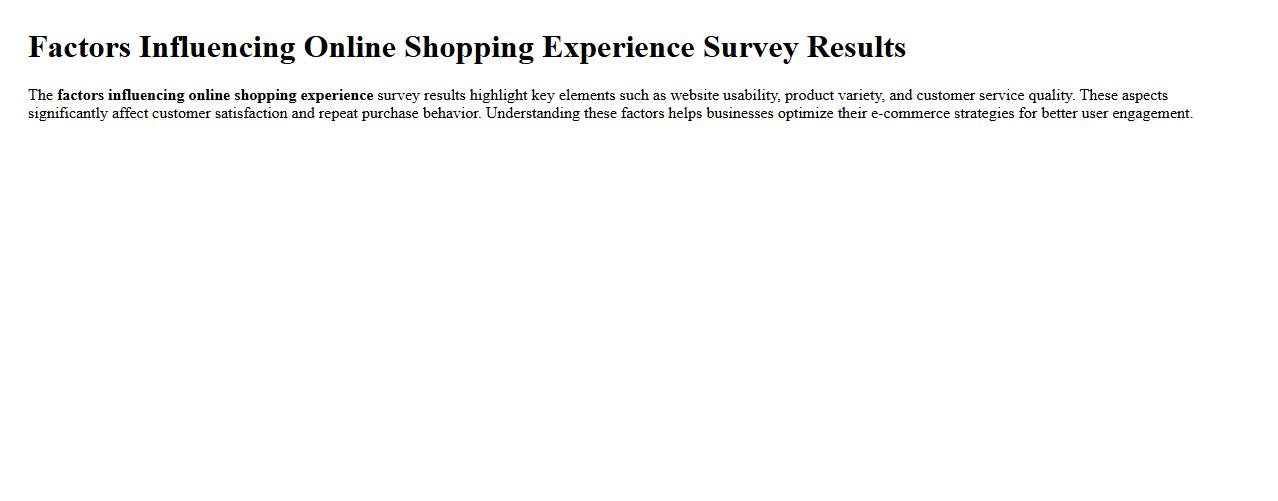 Factors influencing online shopping experience survey results image preview