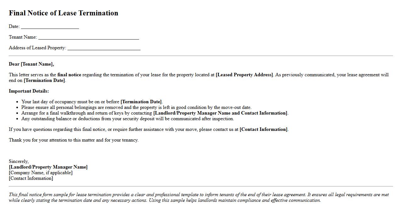 final notice form sample for lease termination image preview