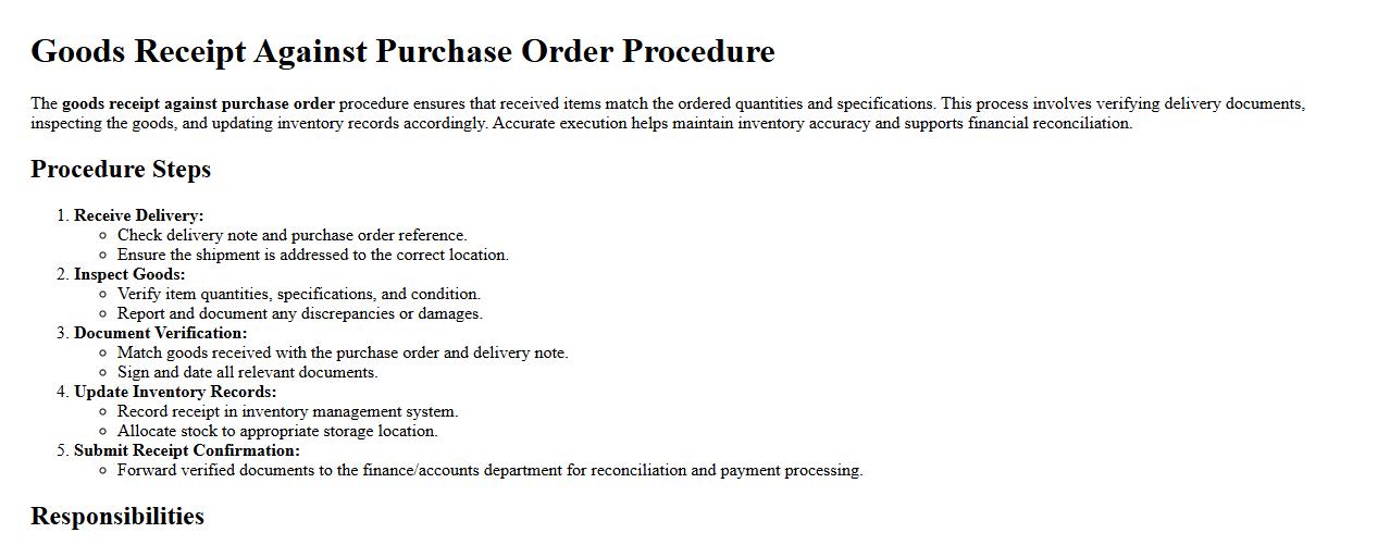 goods receipt against purchase order procedure image preview