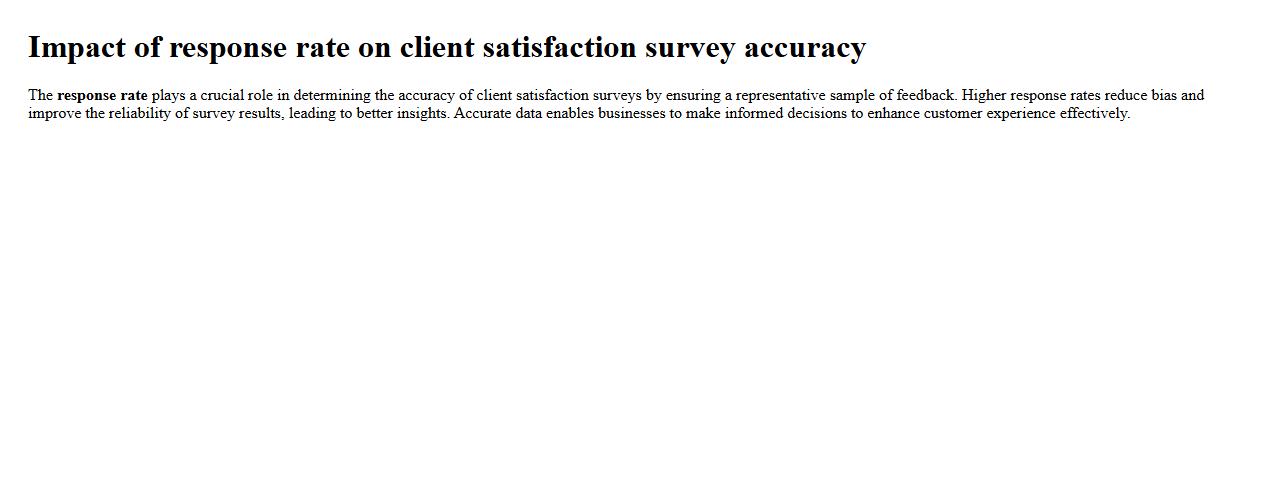 Impact of response rate on client satisfaction survey accuracy image preview