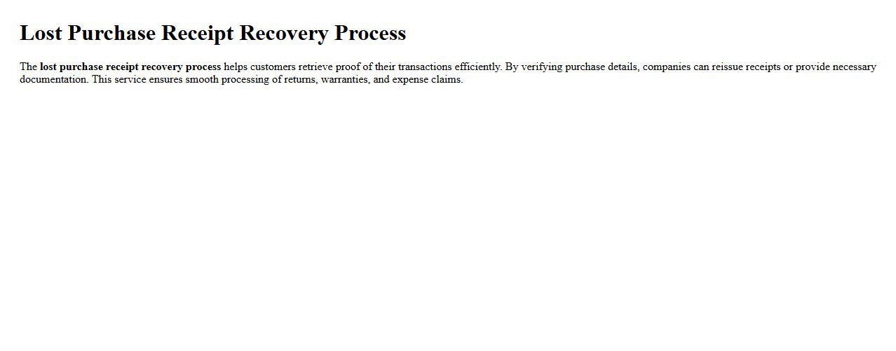 Lost purchase receipt recovery process image preview
