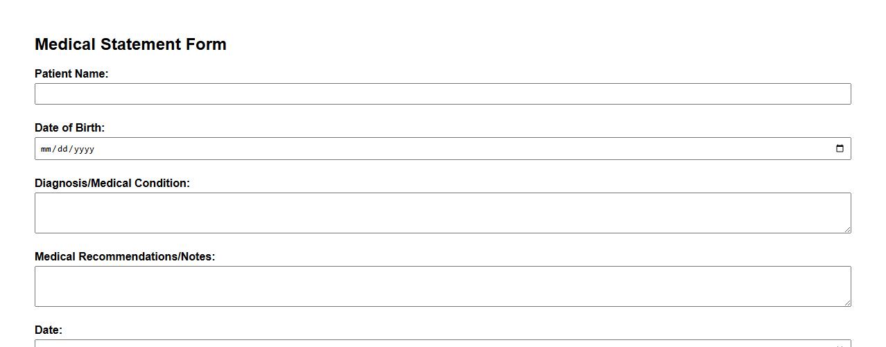 medical statement form sample with doctor’s signature image preview