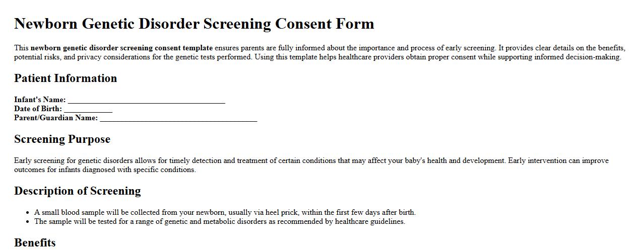 newborn genetic disorder screening consent template image preview