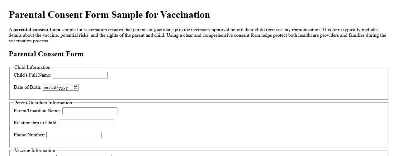Parental consent form sample for vaccination image preview