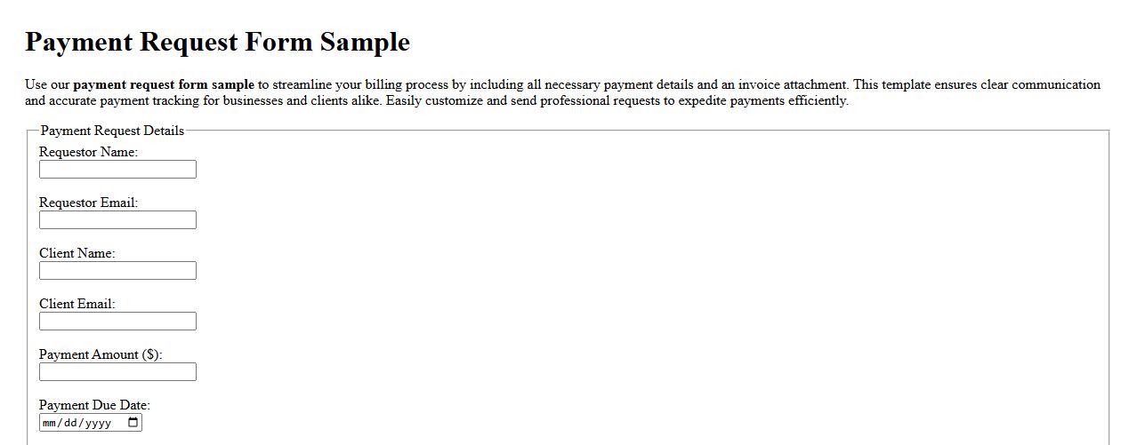 payment request form sample with invoice attachment image preview