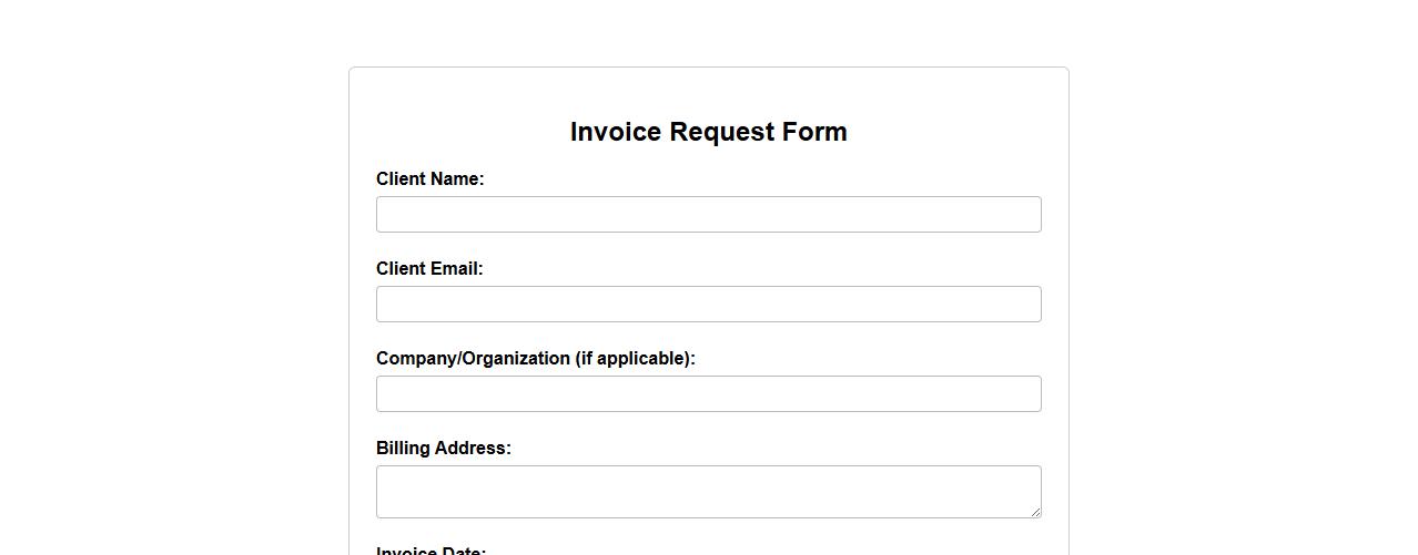 printable invoice request form sample for clients image preview
