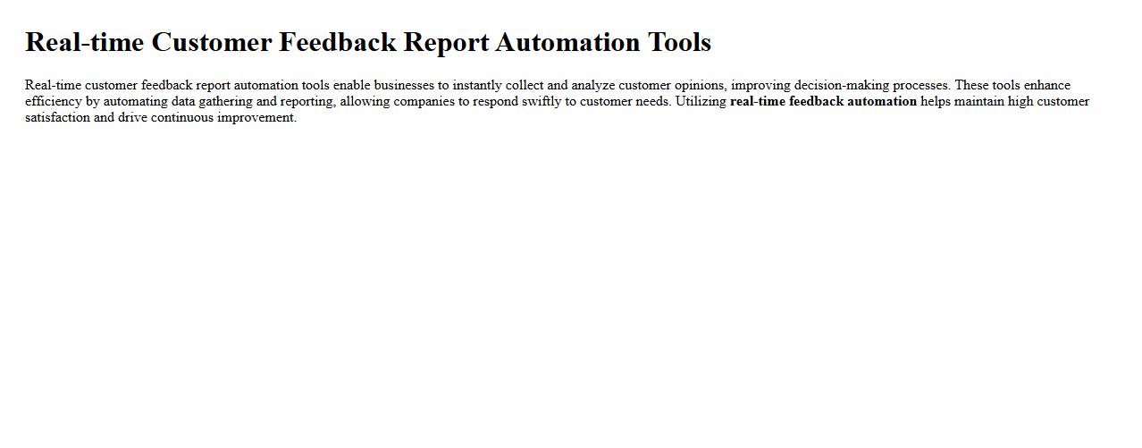 Real-time customer feedback report automation tools image preview