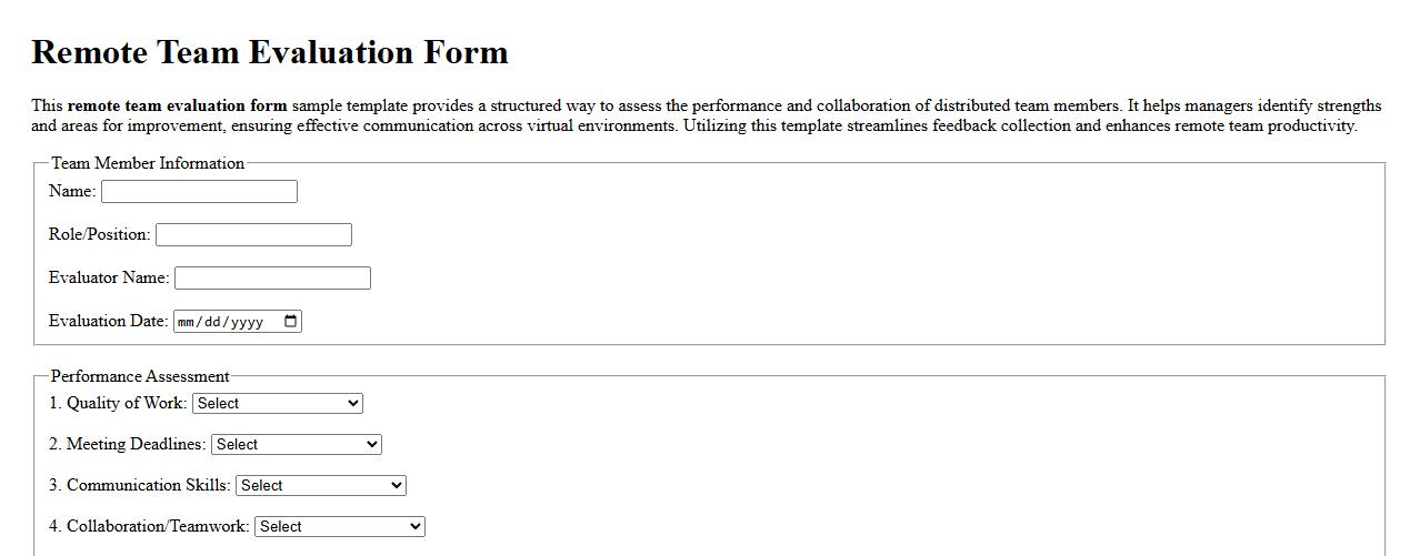 remote team evaluation form sample template image preview