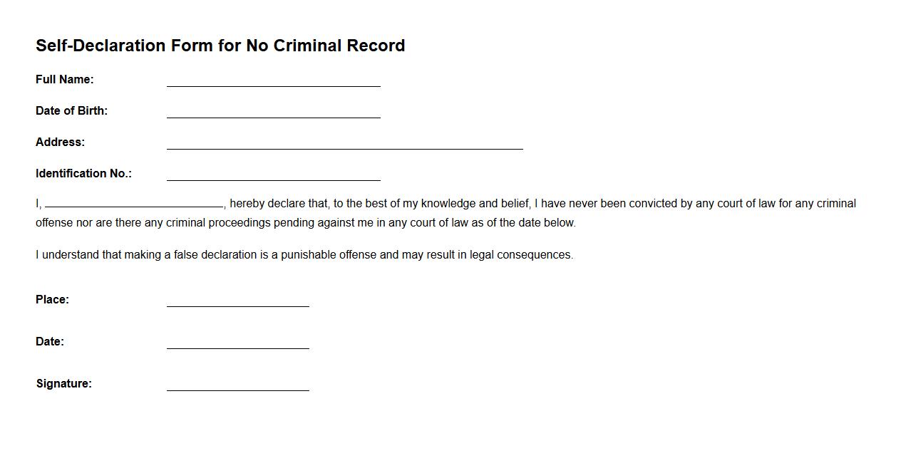 self-declaration form sample for no criminal record image preview