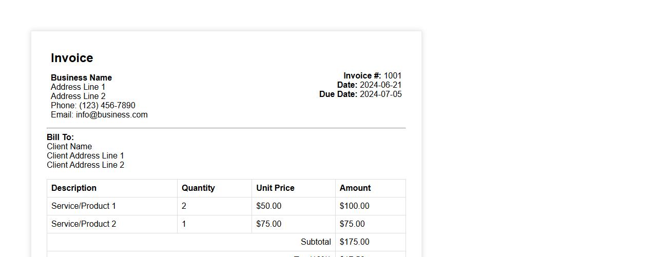simple invoice format in word for small business image preview
