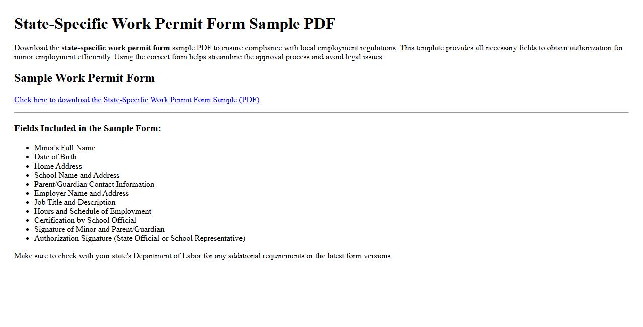 state-specific work permit form sample pdf image preview