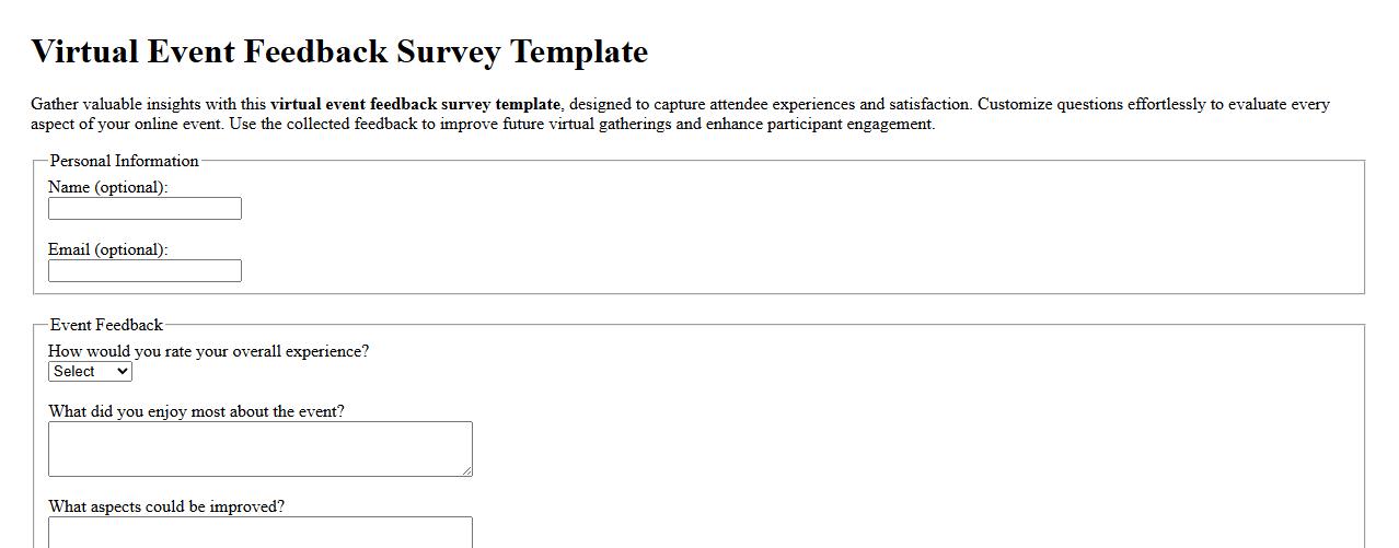 virtual event feedback survey template image preview