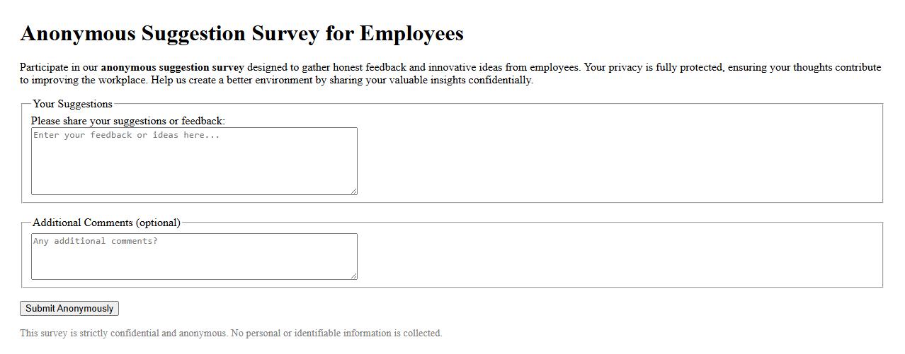 anonymous suggestion survey for employees image preview