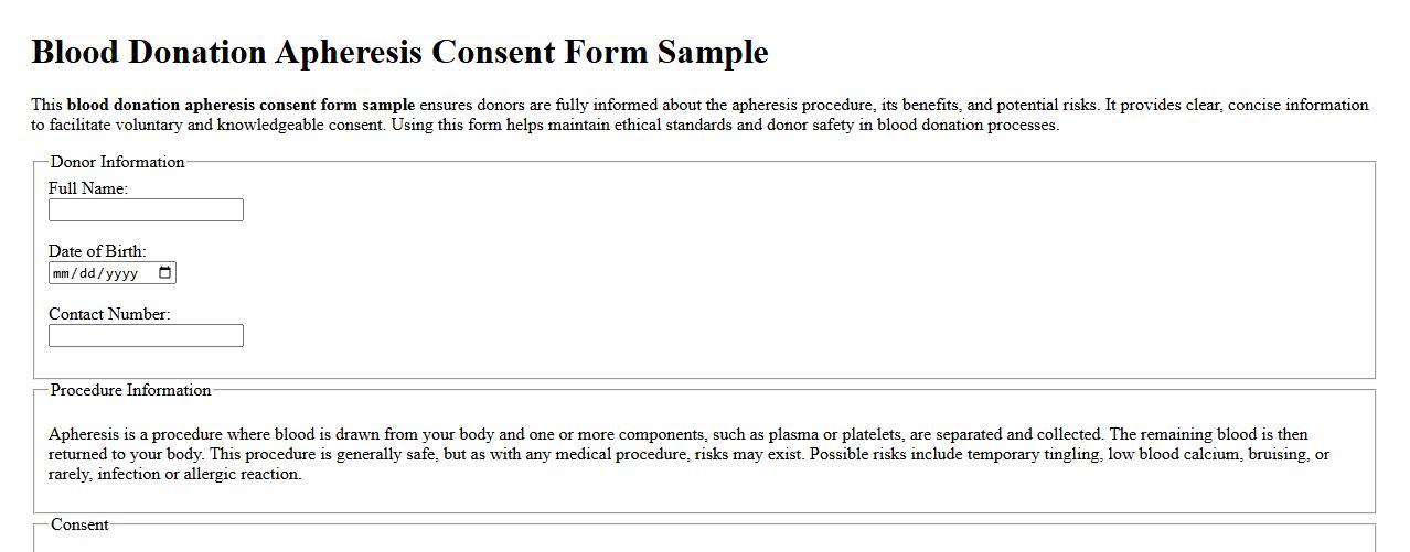 blood donation apheresis consent form sample image preview
