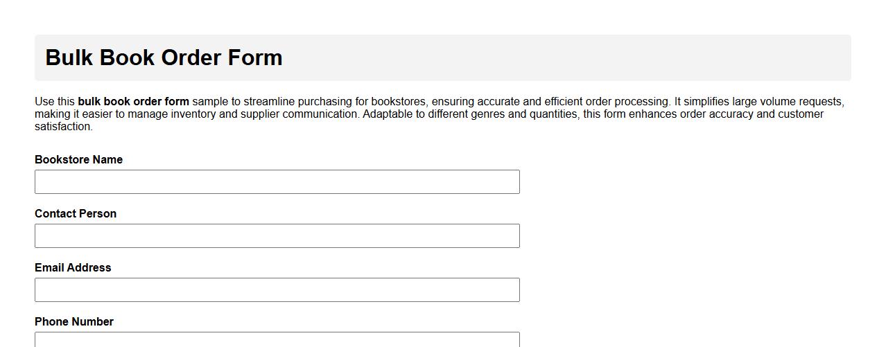 bulk book order form sample for bookstores image preview
