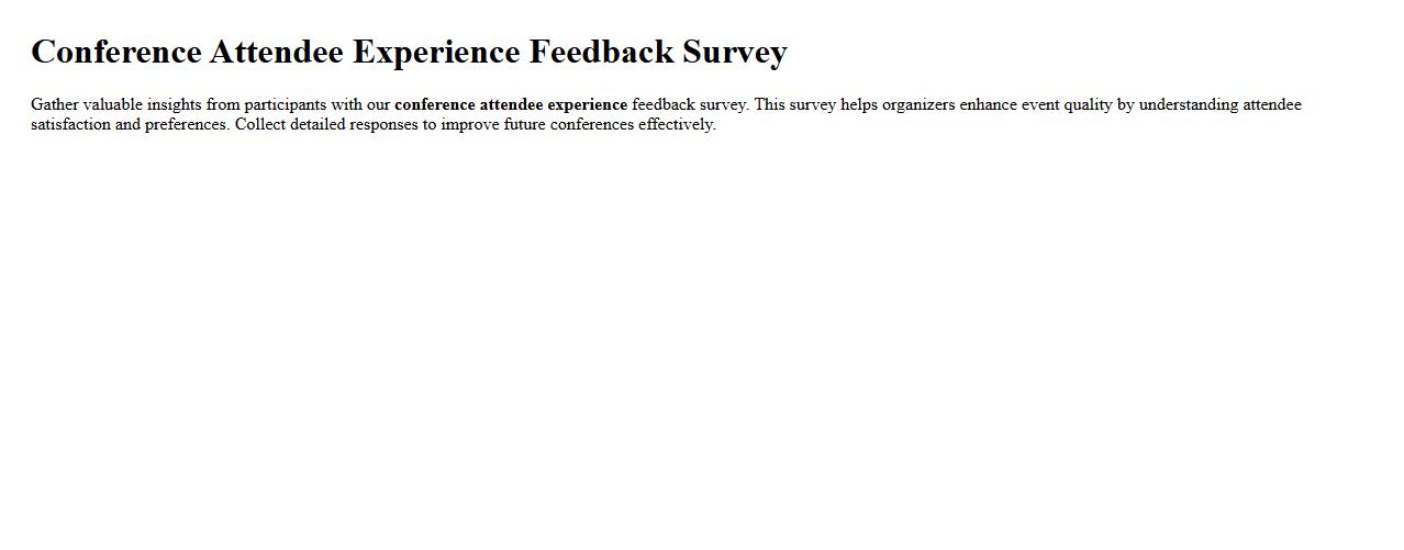 Conference attendee experience feedback survey image preview