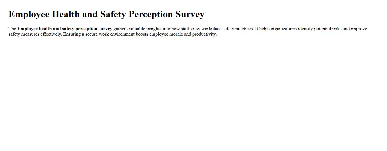 Employee health and safety perception survey image preview