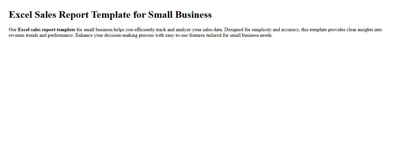 Excel sales report template for small business image preview