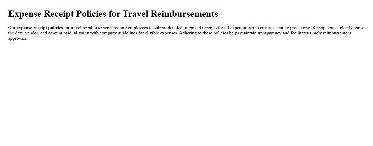 Expense receipt policies for travel reimbursements image preview