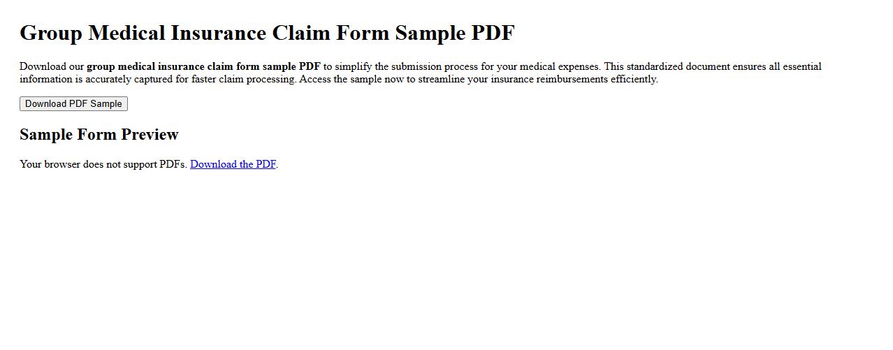 group medical insurance claim form sample pdf image preview