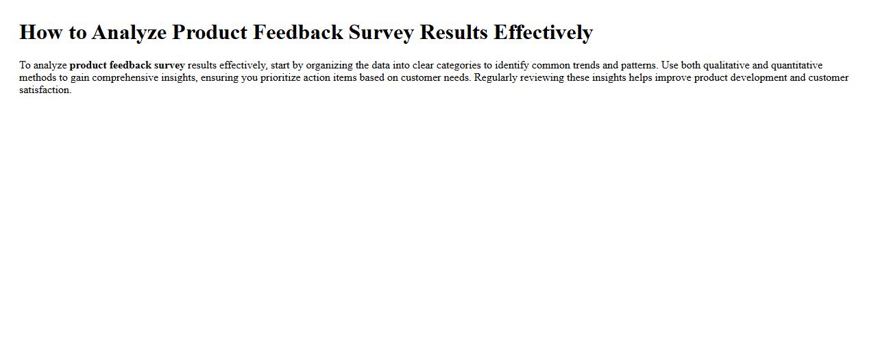 How to analyze product feedback survey results effectively image preview