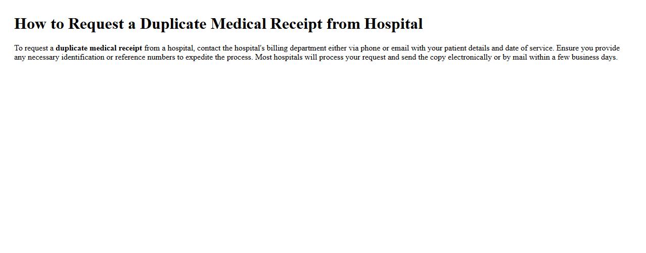 how to request a duplicate medical receipt from hospital image preview
