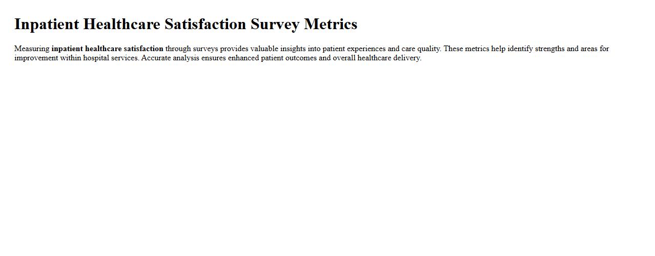 Inpatient healthcare satisfaction survey metrics image preview