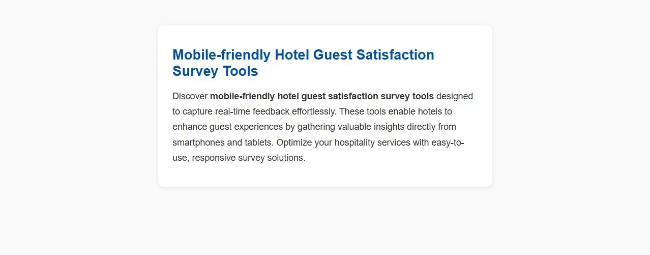 Mobile-friendly hotel guest satisfaction survey tools image preview