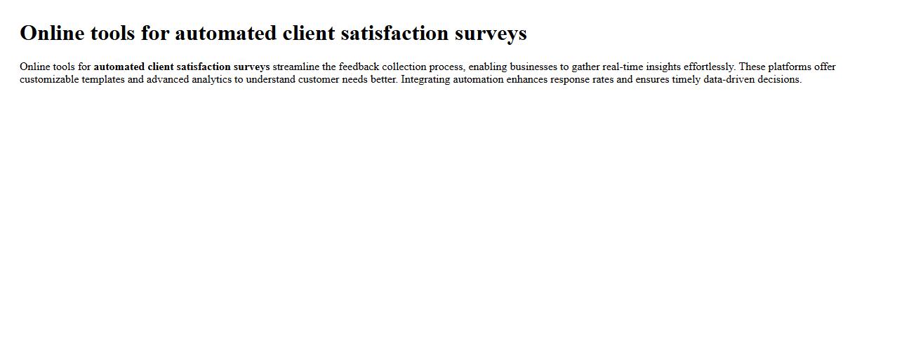 Online tools for automated client satisfaction surveys image preview