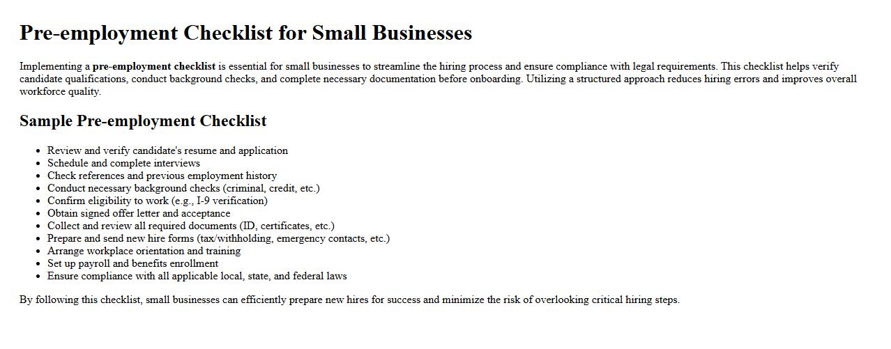 Pre-employment checklist for small businesses image preview