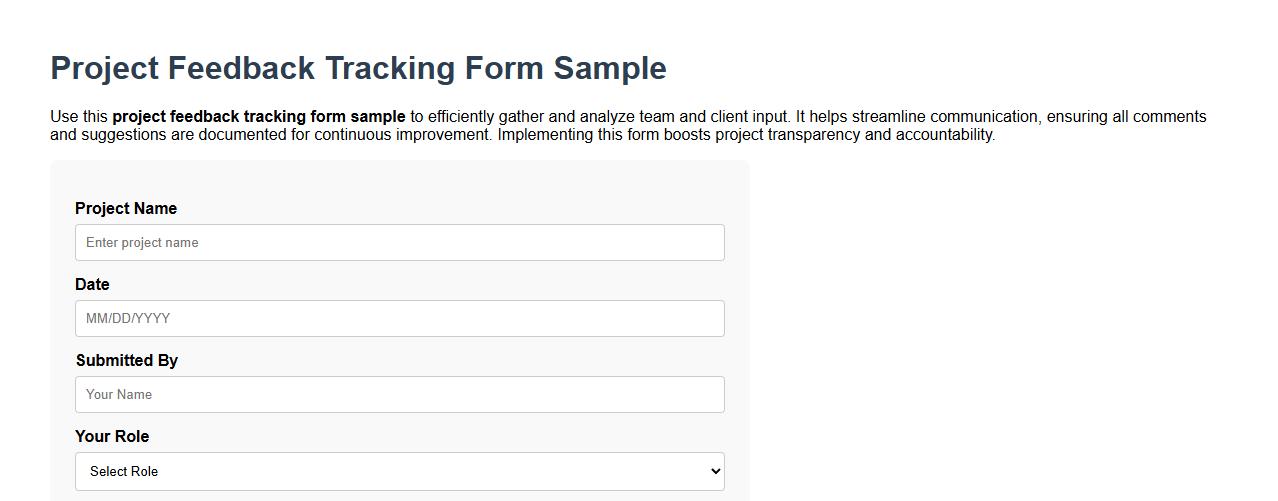 project feedback tracking form sample image preview